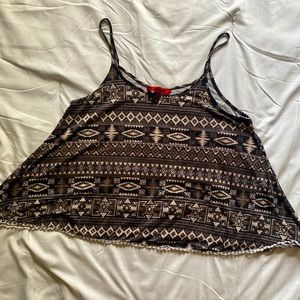 Hot Kiss Tan & Black Aztec Tank Top